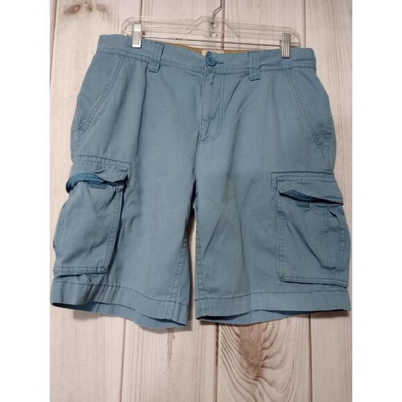 St Johns Bay Shorts Men's 34 Cargo Pockets Blue‎ - Picture 1 of 5
